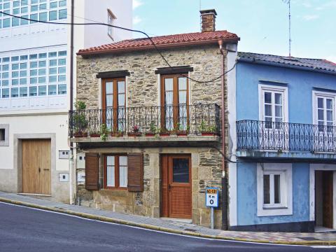 piedra balcón flores madera 